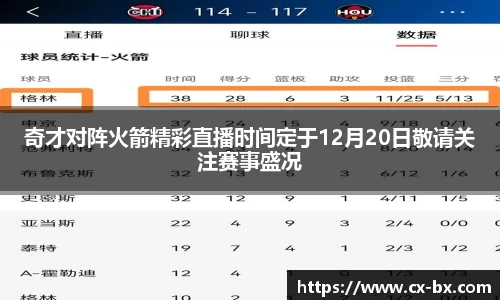 奇才对阵火箭精彩直播时间定于12月20日敬请关注赛事盛况